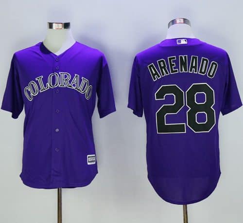 Rockies #28 Nolan Arenado Purple New Cool Base Stitched Jersey