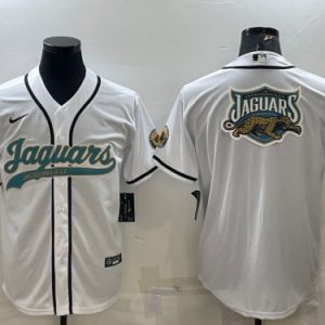 Jacksonville Jaguars White Team Big Logo With Patch Cool Base Stitched Jersey