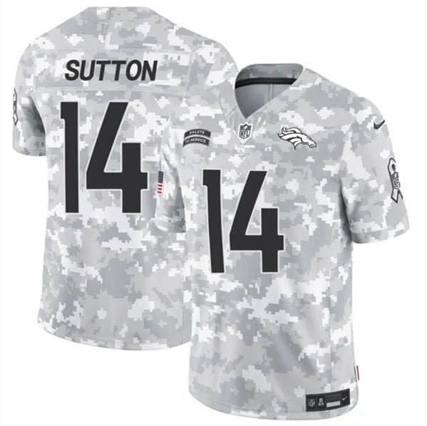 Denver Broncos #14 Courtland Sutton Arctic Camo 2024 F.U.S.E. Salute To Service Limited Stitched Jersey