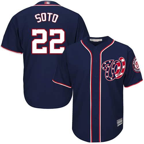 Washington Nationals #22 Juan Soto Navy Cool Base Stitched Jersey