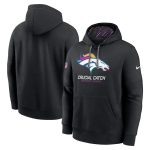 Denver Broncos Black 2024 Crucial Catch Club Pullover Hoodie