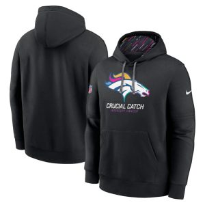 Denver Broncos Black 2024 Crucial Catch Club Pullover Hoodie