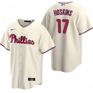Philadelphia Phillies #17 Rhys Hoskins Cream Cool Base Stitched Baseball Jersey
