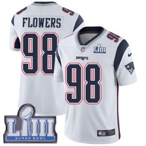 New England Patriots #98 Trey Flowers Navy Blue Super Bowl LIII Vapor Untouchable Limited Stitched Jersey