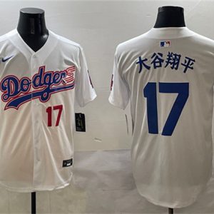 Los Angeles Dodgers #17 ´ó¹ÈÏèÆ½ White With American Flag Patch Limited Stitched Jersey