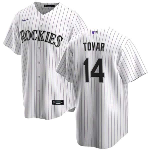 Colorado Rockies #14 Ezequiel Tovar White Cool Base Stitched Jersey