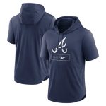 Atlanta Braves Navy Short Sleeve Pullover Hoodie
