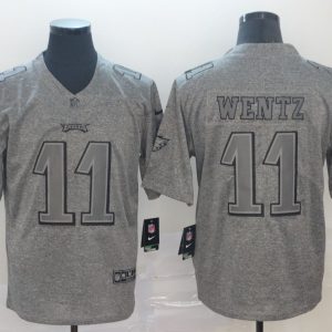 Philadelphia Eagles #11 Carson Wentz Grey Stitched Jersey