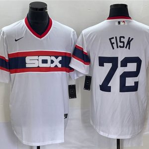 Chicago White Sox #72 Carlton Fisk White Cool Base Stitched Jersey