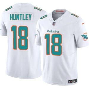 Miami Dolphins #18 Tyler Huntley White 2024 F.U.S.E. Vapor Limited Stitched Jersey