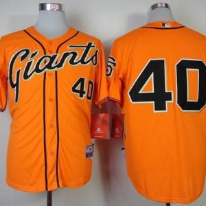 Giants #40 Madison Bumgarner Orange Cool Base Stitched Jersey