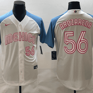 Mexico #56 Randy Arozarena 2023 White Blue World Classic Stitched Jersey