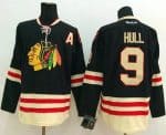 Blackhawks #9 Bobby Hull Black 2015 Winter Classic Stitched Jersey
