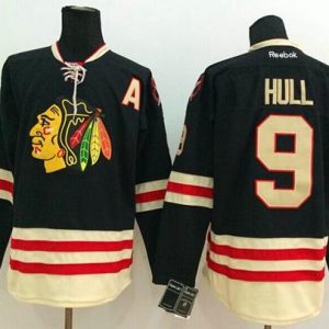 Blackhawks #9 Bobby Hull Black 2015 Winter Classic Stitched Jersey