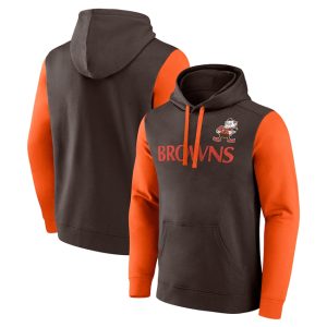 Cleveland Browns Brown Orange Fleece Pullover Hoodie