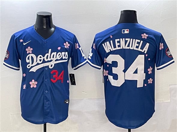 Los Angeles Dodgers #34 Fernando Valenzuela Royal 2025 Tokyo Series Limited Stitched Jersey
