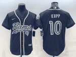 Los Angeles Rams #10 Cooper Kupp Black Reflective With Patch Cool Base Stitched Baseball Jersey