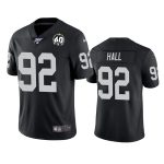 Raiders #92 P.J. Hall White 100th Season With 60 Patch Vapor Limited Stitched Jersey