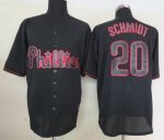Phillies #20 Mike Schmidt Black Fashion Stitched Jersey