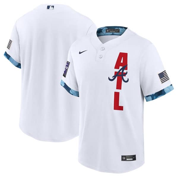 Atlanta Braves Blank 2021 White All-Star Cool Base Stitched Jersey