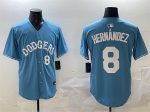 Los Angeles Dodgers #8 Enrique Hernandez Light Blue Limited Stitched Jersey
