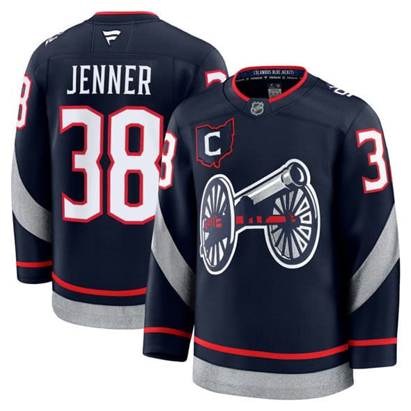 Columbus Blue Jackets #38 Boone Jenner Navy 2024-25 With C Patch Stitched Jersey