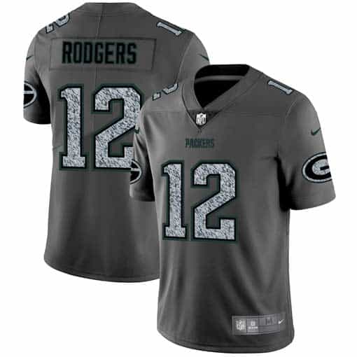 Green Bay Packers #12 Aaron Rodgers 2019 Gray Fashion Static Limited Stitched Jersey