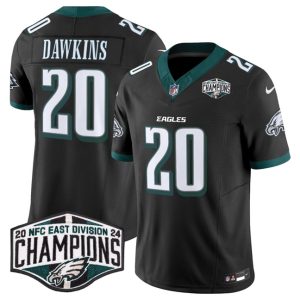 Philadelphia Eagles #20 Brian Dawkins Black 2024 New NFC East Champions F.U.S.E. Vapor Untouchable Limited Stitched Jersey