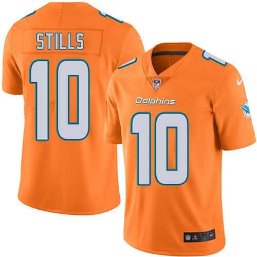Dolphins #10 Kenny Stills Orange Stitched Limited Rush Nike Jersey