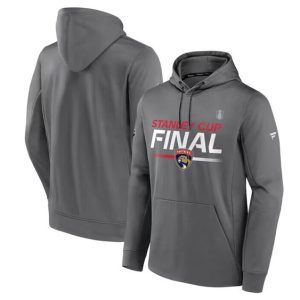 Florida Panthers Gray 2023 Stanley Cup Final Authentic Pro Pullover Hoodie