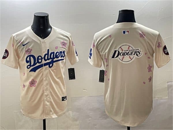Los Angeles Dodgers Team Big Logo Cream 2025 Tokyo Series Limited Stitched Jersey