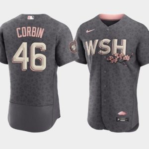 Washington Nationals #46 Patrick Corbin 2022 Gray City Connect Cherry Blossom Flex Base Stitched Jersey