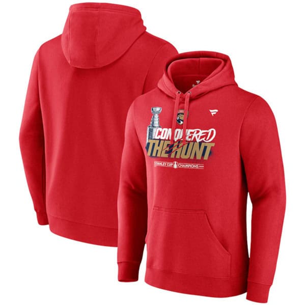 Florida Panthers Red 2024 Stanley Cup Champions Celebration Fleece Pullover Hoodie