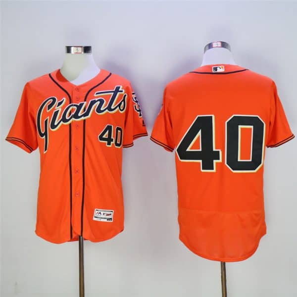 San Francisco Giants #40 Madison Bumgarner Orange Flexbase Stitched Jersey