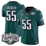 Philadelphia Eagles #55 Brandon Graham Green 2024 NFC East Champions With 4-Star C Patch F.U.S.E. Vapor Untouchable Limited Stitched Jersey