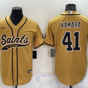 New Orleans Saints #41 Alvin Kamara Gold Cool Base Stitched Baseball Jersey