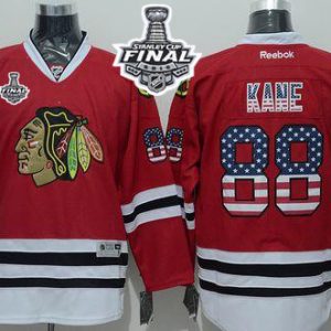 Blackhawks #88 Patrick Kane Red USA Flag Fashion 2015 Stanley Cup Stitched Jersey