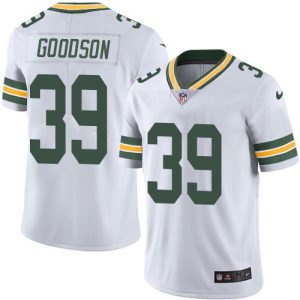 Packers #39 Demetri Goodson White Stitched Limited Rush Nike Jersey