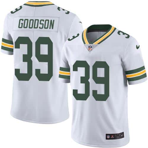 Packers #39 Demetri Goodson White Stitched Limited Rush Nike Jersey