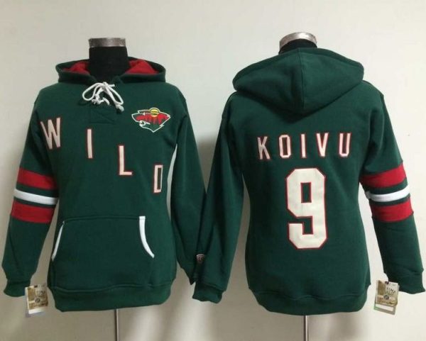 Minnesota Wild #9 Mikko Koivu Green Old Time Heidi NHL Hoodie