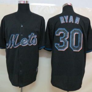 Mets #30 Nolan Ryan Black Fashion Stitched Jersey