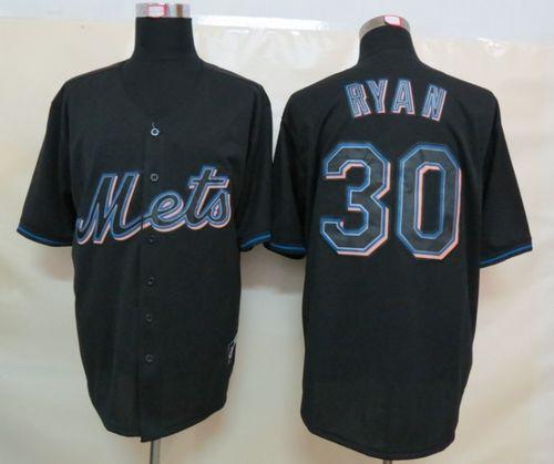 Mets #30 Nolan Ryan Black Fashion Stitched Jersey