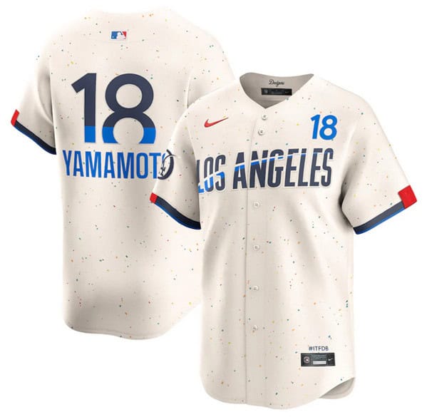 Brooklyn Dodgers #18 Yoshinobu Yamamoto Cream 2024 City Connect Limited Stitched Jersey