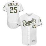 Royals #25 Kendrys Morales White Flexbase Authentic Collection 2016 Memorial Day Stitched Jersey