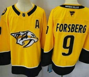 Nashville Predators #9 Filip Forsberg Yellow Authentic Jersey