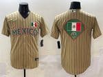 Mexico Tan 2023 World Classic Team Big Logo Stitched Jerseys