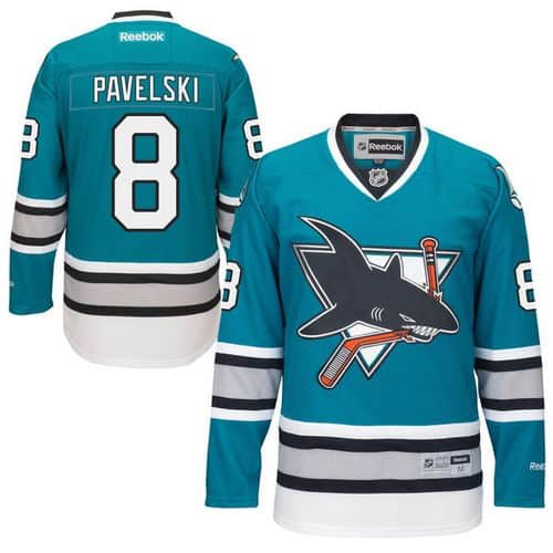 Sharks #8 Joe Pavelski Teal 25th Anniversary Stitched Jersey