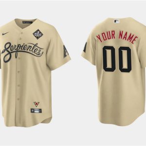Arizona Diamondbacks Custom Gold 2023 World Series City Connect Cool Base Stitched Jersey