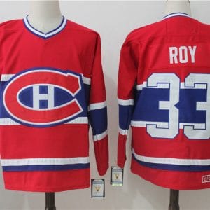 Montreal Canadiens #33 Patrick Roy Red Throwback CCM Stitched Jersey