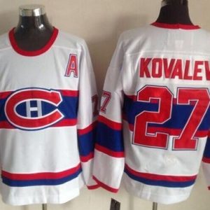Canadiens #27 Alexei Kovalev White CCM Throwback Stitched Jersey